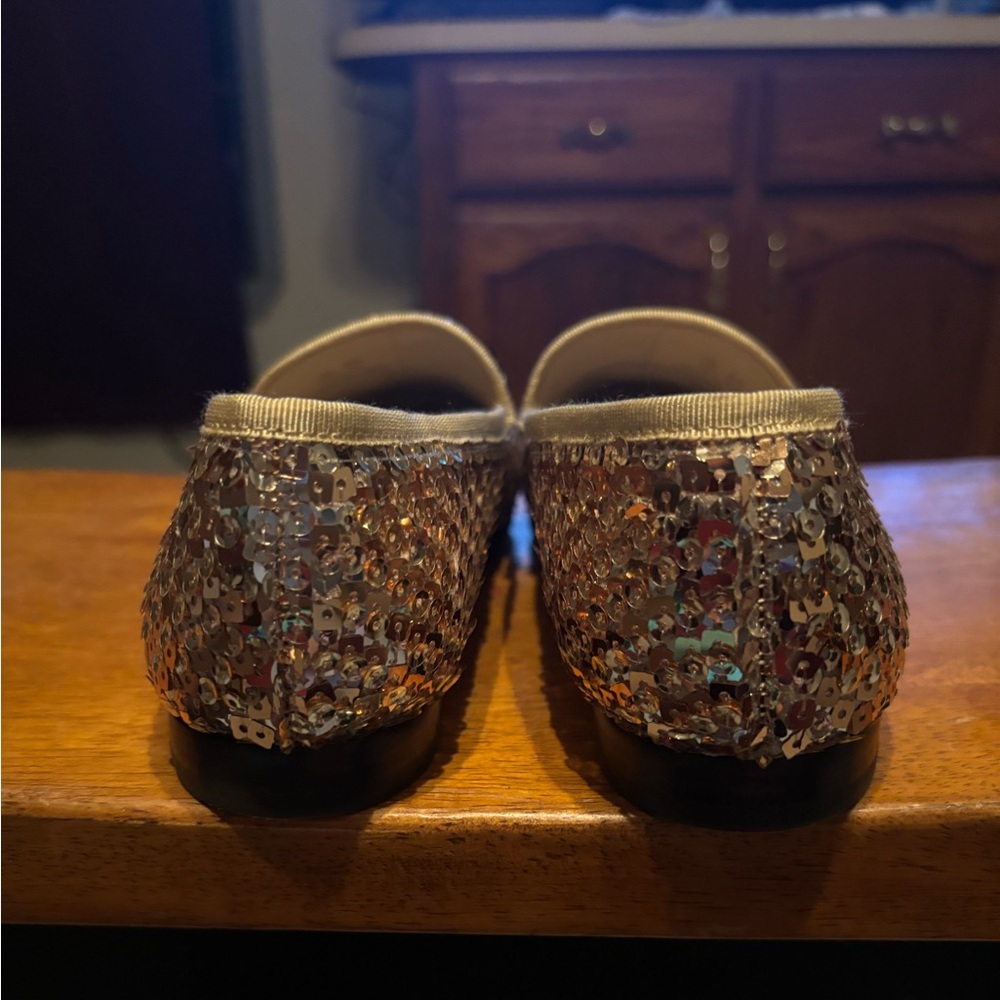 Sam Elderman gold  Sequin Loafers - Picture 3 of 5